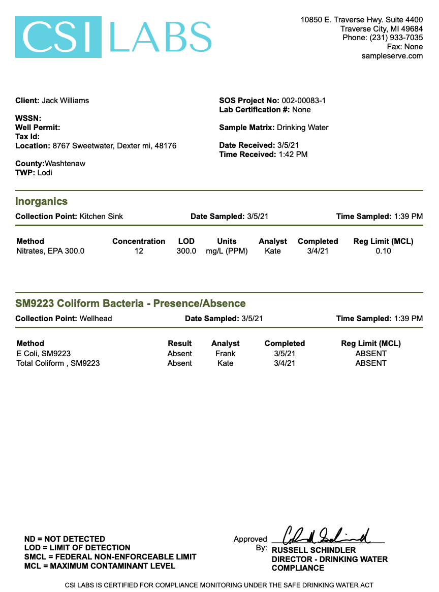 SampleH2O Digital Solution for Drinking Water Labs